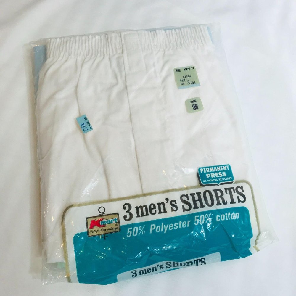 3 Pair Vintage K-Mart Men’s Boxers NOS Size 38